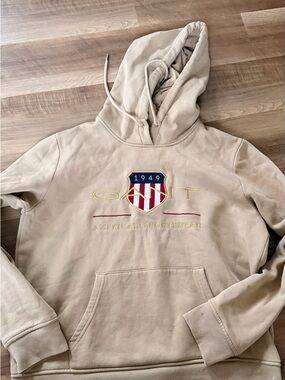 Gant Beige Crewneck Hoodie with Shield Logo